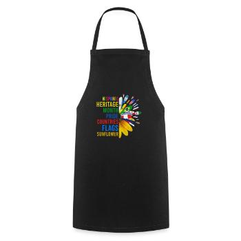 Hispanic Heritage Month Pride Countries Flags Sunf - Kochschürze - Schwarz - Vorne - AI Model Male 185 dark (185cm)
