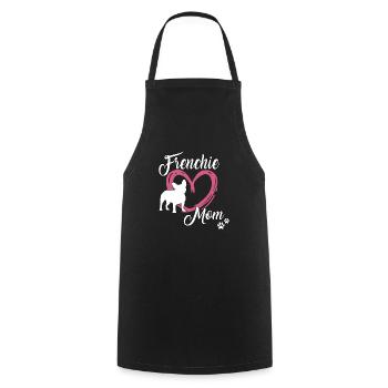 Frenchie Mom Motif Cute French Bulldog - Cooking Apron - black - Front - AI Model Male 185 dark (185cm)