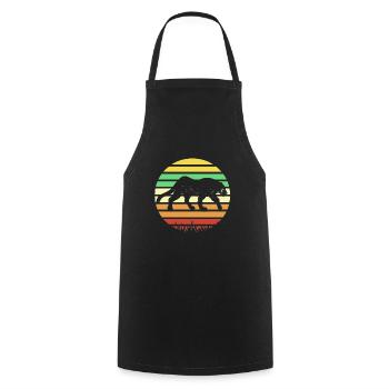 Retro Vintage Panther T-Shirt Cat Lover Designs - Cooking Apron - black - Front - AI Model Male 185 dark (185cm)