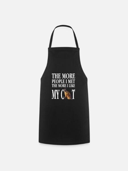 The More People I Met The More I Like My Cat - Kochschürze - Schwarz