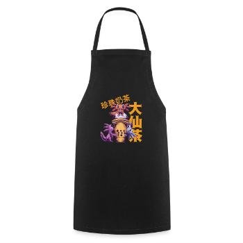 Axolotls Bubble Tea Funny - Kawaii Boba Tee - Kochschürze - Schwarz - Vorne - AI Model Male 185 dark (185cm)