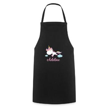ADELINE Rose Licorne Nouveauté - Tablier de cuisine - noir - Devant - AI Model Male 185 dark (185cm)