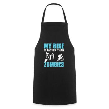 My Bike Is Faster Than Zombies Funny Cycling - Kochschürze - Schwarz - Vorne - AI Model Male 185 dark (185cm)