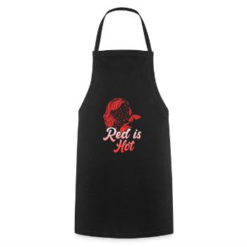 Red Is Hot Ginger Girl Redhead Red Orange Haired - Cooking Apron - black - Front - AI Model Male 185 dark (185cm)