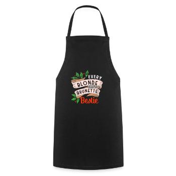 Every Blonde Needs Brunette Bestie Brown Hair - Cooking Apron - black - Front - AI Model Male 185 dark (185cm)