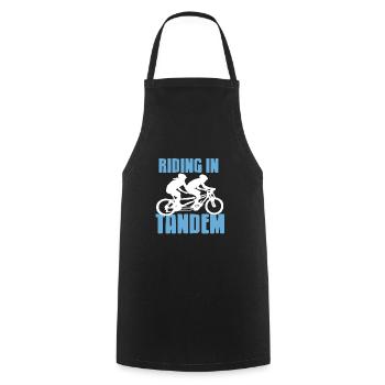 Riding In Tandem Awesome Cycling T-Shirt Present - Cooking Apron - black - Front - AI Model Male 185 dark (185cm)