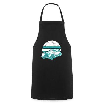 Vintage Car Oldtimer Retro Oldschool - Cooking Apron - black - Front - AI Model Male 185 dark (185cm)