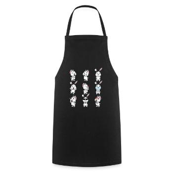 White Rabbit Emoticons Rabbit - Cooking Apron - black - Front - AI Model Male 185 dark (185cm)