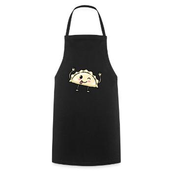 Pierogi Kawaii Emoticon Polish Food - Cooking Apron - black - Front - AI Model Male 185 dark (185cm)