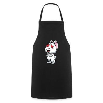 White Rabbit Emoticons Rabbit - Cooking Apron - black - Front - AI Model Male 185 dark (185cm)