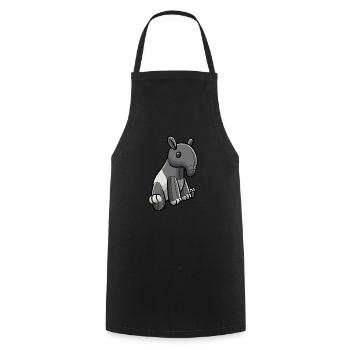 Tapir Kuscheltier Motiv - Kochschürze - Schwarz - Vorne - AI Model Male 185 dark (185cm)