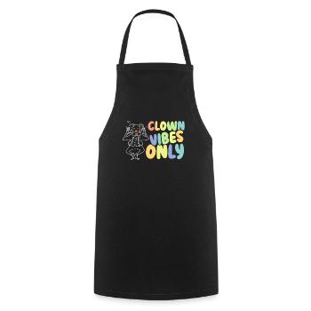Clown Vibes Only Circus Artiste de fête d’anniversaire - Tablier de cuisine - noir - Devant - AI Model Male 185 dark (185cm)