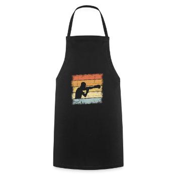 Boxer Retro - Kochschürze - Schwarz - Vorne - AI Model Male 185 dark (185cm)