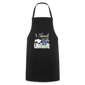Ukraine Flag Ukrainian Patriot Fist Ukraine - Cooking Apron - black - Front - AI Model Male 185 dark (185cm)