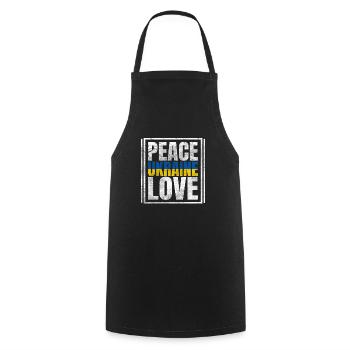 Ukraine Flagge Ukrajina Land Ukrainer Ukrainisch - Kochschürze - Schwarz - Vorne - AI Model Male 185 dark (185cm)