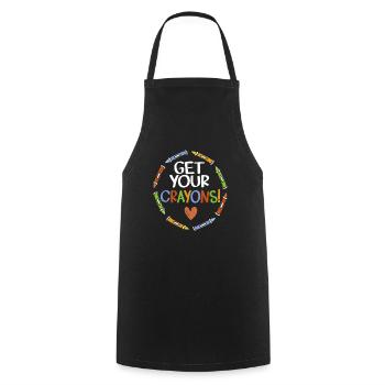 Get Your Crayons Art Teacher Artist Painting - Cooking Apron - black - Front - AI Model Male 185 dark (185cm)