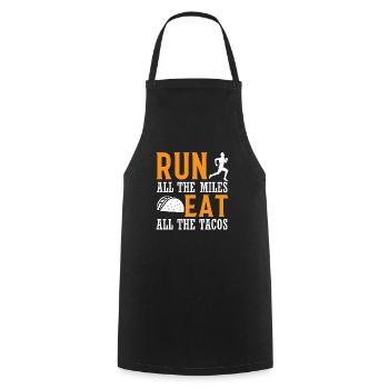 Run All The Miles Eat All The Tacos - Marathon Run - Tablier de cuisine - noir - Devant - AI Model Male 185 dark (185cm)