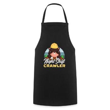 Night Shift Crawler Graveyard Shift Employee - Cooking Apron - black - Front - AI Model Male 185 dark (185cm)