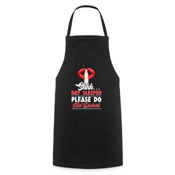 Day Sleeper Do Not Disturb Graveyard Shift - Cooking Apron - black - Front - AI Model Male 185 dark (185cm)