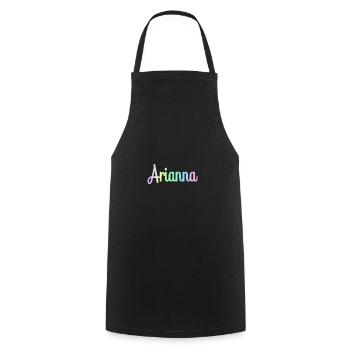 ARIANNA Rainbow Cursive minimaliste - Tablier de cuisine - noir - Devant - AI Model Male 185 dark (185cm)