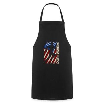 USA Runners Vintage Patriotic Runners Run - Cooking Apron - black - Front - AI Model Male 185 dark (185cm)