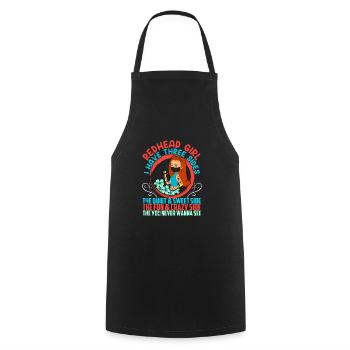 Three Sides Of Redhead Girl Ginger Red Hair - Cooking Apron - black - Front - AI Model Male 185 dark (185cm)