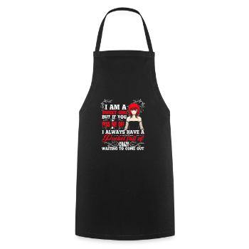 Sweet Redhead Girl Ginger Red Hair Irish - Cooking Apron - black - Front - AI Model Male 185 dark (185cm)