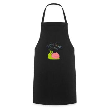 Un cadeau pour les hommes allure d’escargot - Tablier de cuisine - noir - Devant - AI Model Male 185 dark (185cm)