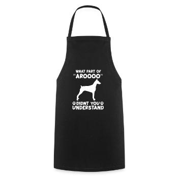 Dobermann Fan Hunde Motiv Lustig Dobermann Gassi - Kochschürze - Schwarz - Vorne - AI Model Male 185 dark (185cm)