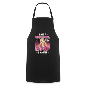 I Like K-Pop And Anime K-Pop - Cooking Apron - black - Front - AI Model Male 185 dark (185cm)