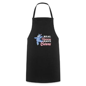 Real Unicorns Have Curves Rhinocerus Wildlife - Cooking Apron - black - Front - AI Model Male 185 dark (185cm)