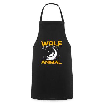 Wolf Is My Spirit Animal Wildlife Animal Zookeeper - Cooking Apron - black - Front - AI Model Male 185 dark (185cm)