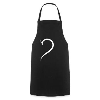 Cool Half Heart Blanc - Tablier de cuisine - noir - Devant - AI Model Male 185 dark (185cm)
