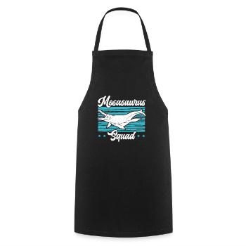 Mosasaurus Squad Dino Paléontologue Dinosaure - Tablier de cuisine - noir - Devant - AI Model Male 185 dark (185cm)