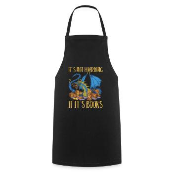 Funny Buchaholic Lifestyle Book Lover Saying - Cooking Apron - black - Front - AI Model Male 185 dark (185cm)