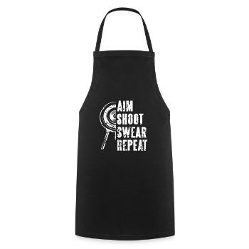Aim Shooting Curse Repeat - Cooking Apron - black - Front - AI Model Male 185 dark (185cm)