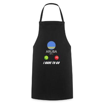 Aruba calls to Lusiger flags saying - Cooking Apron - black - Front - AI Model Male 185 dark (185cm)