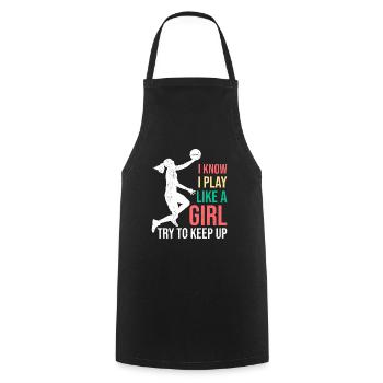 Women's Basketball - Cooking Apron - black - Front - AI Model Male 185 dark (185cm)