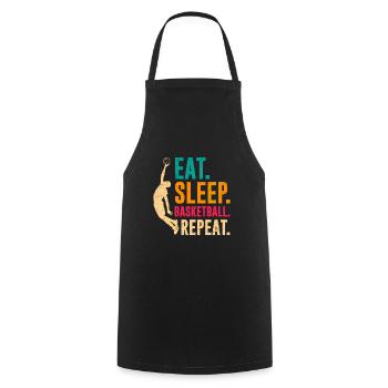 Eat Sleep Basketball Repeat Basketball player - Cooking Apron - black - Front - AI Model Male 185 dark (185cm)