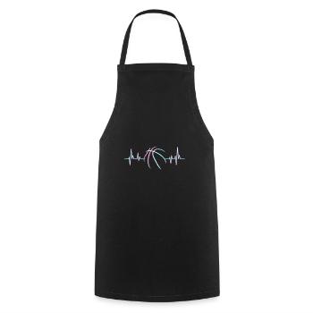 Basketball Herzschlag Basketballer - Kochschürze - Schwarz - Vorne - AI Model Male 185 dark (185cm)