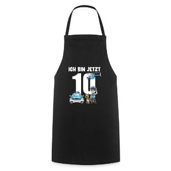 10 Geburtstag Polizei Shirt - 10 Jahre Alt - Kochschürze - Schwarz - Vorne - AI Model Male 185 dark (185cm)