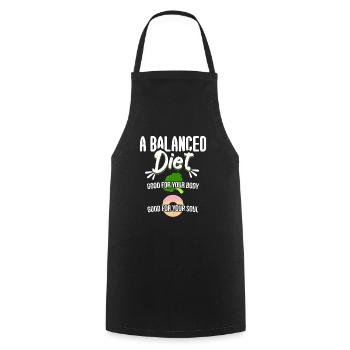 Balanced Diet Good For Body And Soul - Cooking Apron - black - Front - AI Model Male 185 dark (185cm)