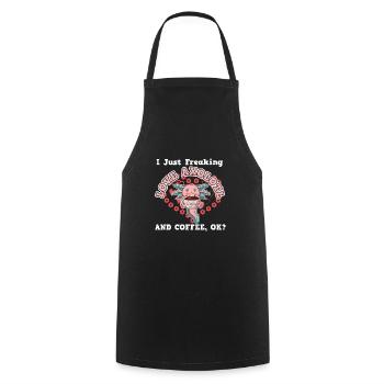 Cadeau café Axolotl - Tablier de cuisine - noir - Devant - AI Model Male 185 dark (185cm)