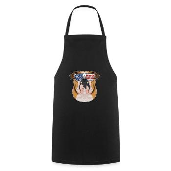 Deutsch Bulldog USA Sunglasses I American Flag - Cooking Apron - black - Front - AI Model Male 185 dark (185cm)