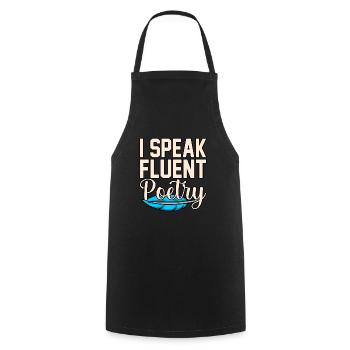 Je parle couramment poésie poèmes poètes - Tablier de cuisine - noir - Devant - AI Model Male 185 dark (185cm)
