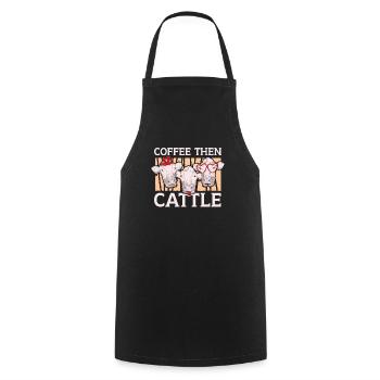 Kaffee Dann Vieh Kuh Flüsterer Koffein Süchtig - Kochschürze - Schwarz - Vorne - AI Model Male 185 dark (185cm)