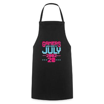 20. Geburtstag Juli Jahrgang 2002 Gamer - Kochschürze - Schwarz - Vorne - AI Model Male 185 dark (185cm)
