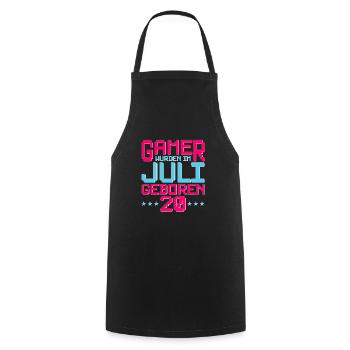 20. Geburtstag Juli Jahrgang 2002 Gamer - Kochschürze - Schwarz - Vorne - AI Model Male 185 dark (185cm)