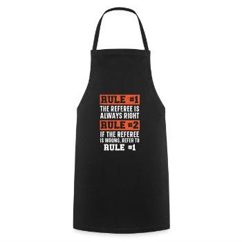 Proud Referee Game Official Sportsmanship Whistle - Cooking Apron - black - Front - AI Model Male 185 dark (185cm)