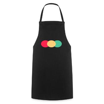 Three Ovals- Green- Red- Yellow - Cooking Apron - black - Front - AI Model Male 185 dark (185cm)